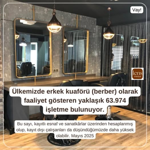 Türkiye’deki Erkek Kuaförü Sayısı